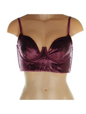 Victoria's Secret Very Sexy Shimmer Balconet Longline Bra 34B NWT Plum Velvet